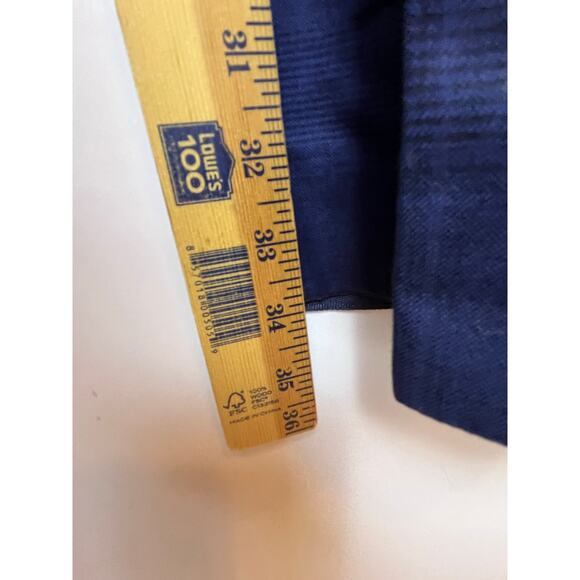 Hugo Boss Men 36 x 34 Blue Plaid 100% Wool Dress Pants Trousers Classic Fit - Picture 6 of 8